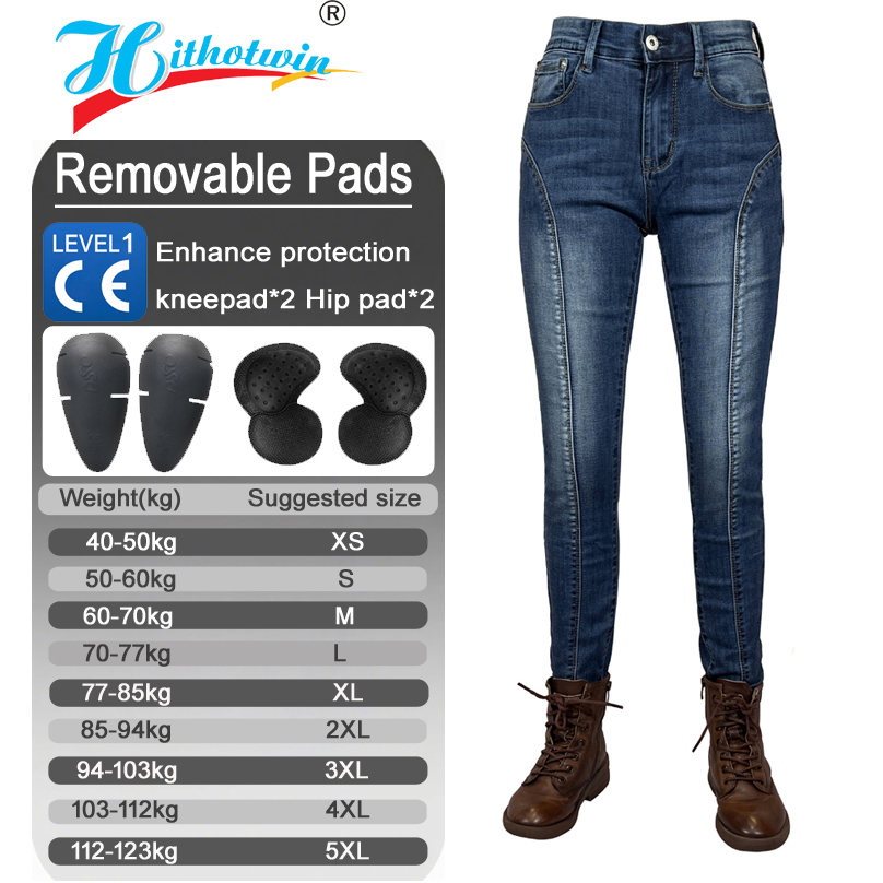 Motorcycle Gear Blue - Protective jeans Women Motorcycle Pants Blue