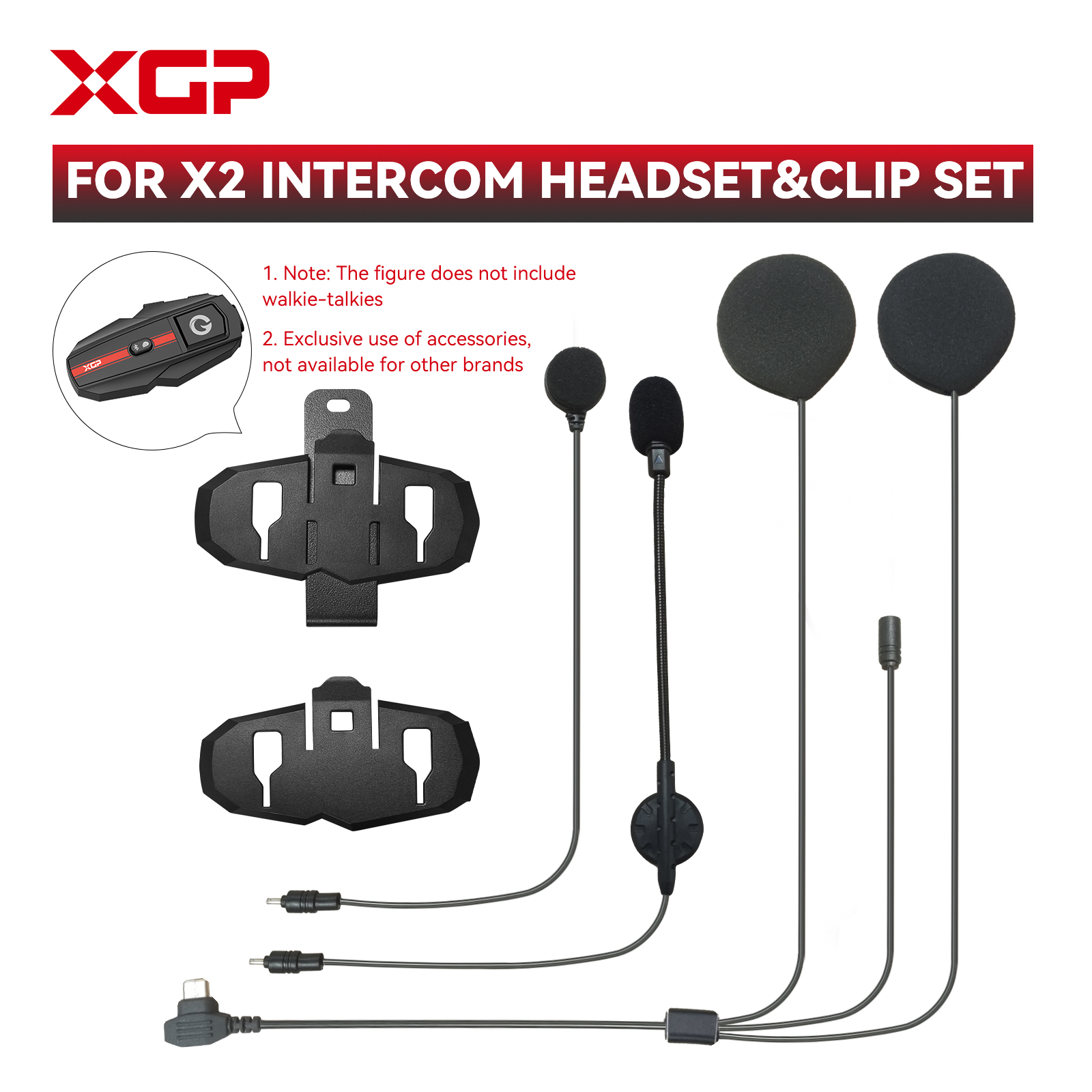Motorcycle Gear Full Set - XGP X2 Motorcycle Intercom Headphone Accessories
