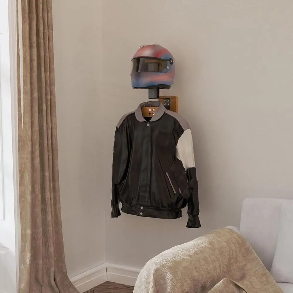 Wood Motorcycle Helmet Holder  - огляд і ціна Motorcycle Gear Display Rack