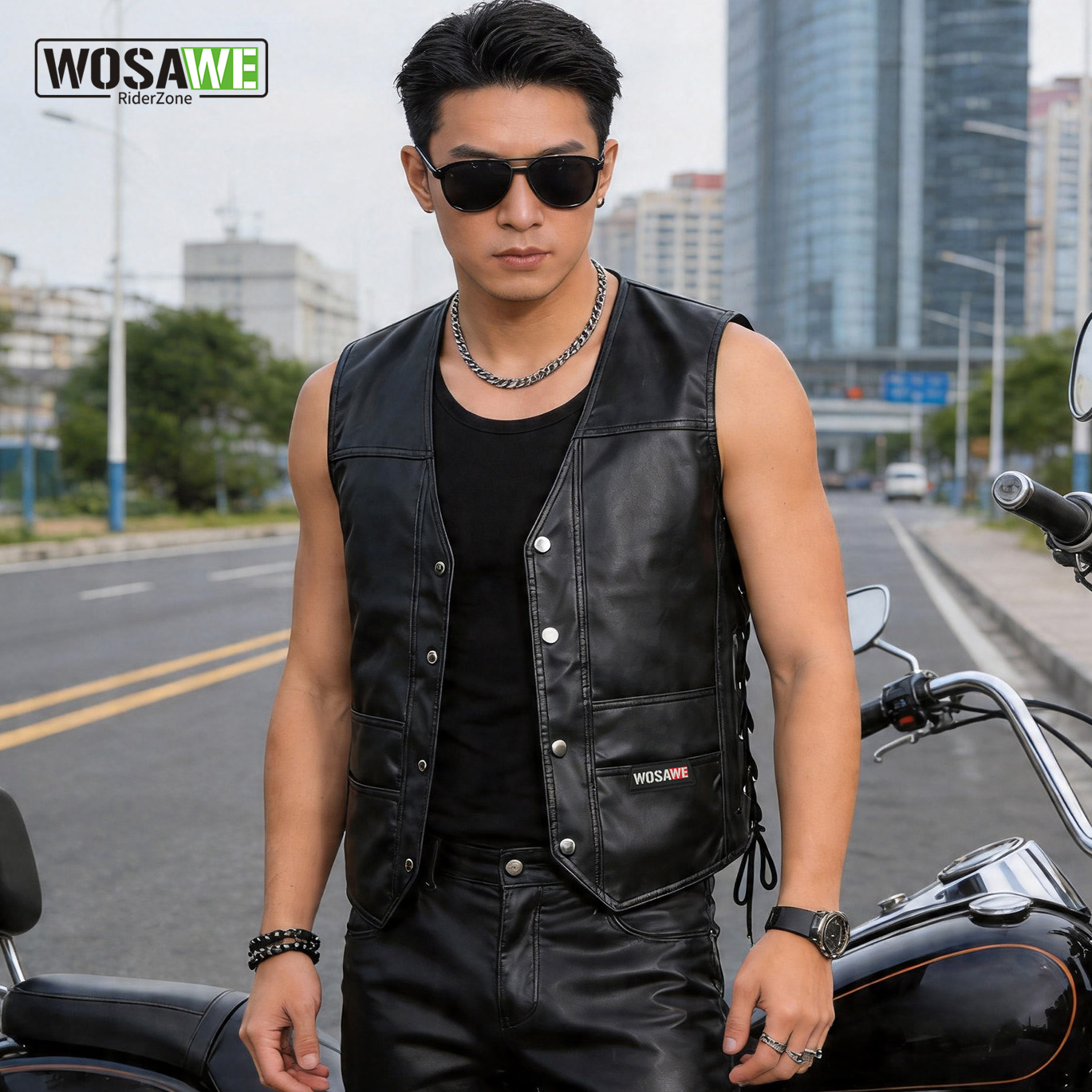 WOSAWE Men's Motorcycle Biker  - огляд і ціна Riding Jacket Leather