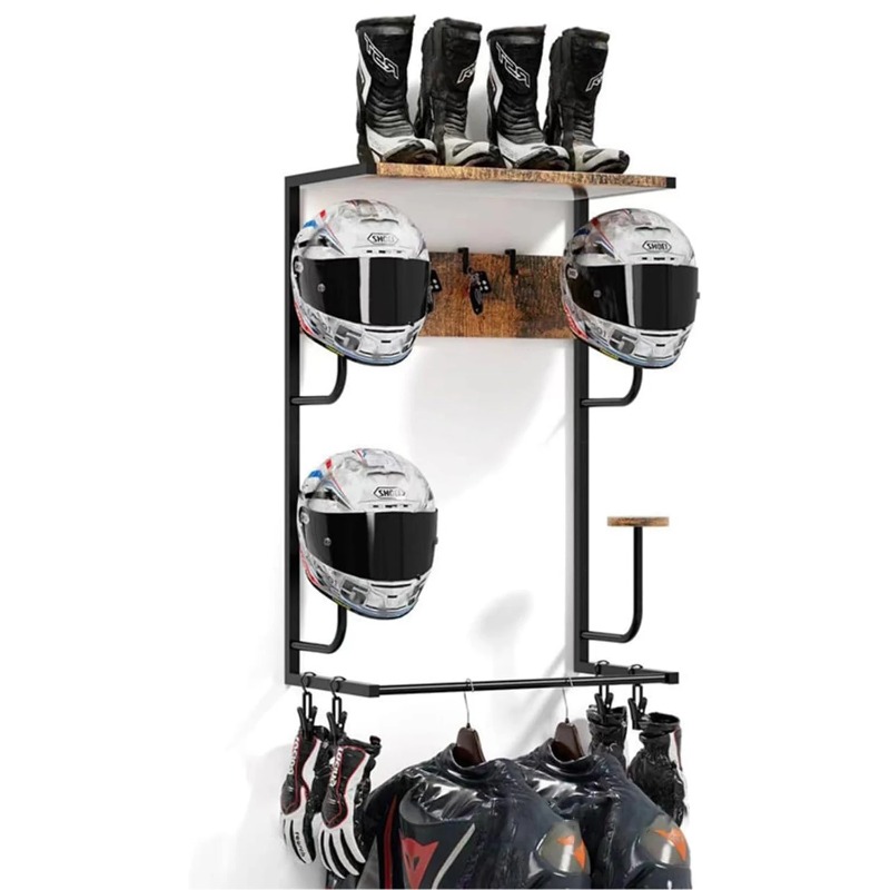 Wood Color Motorcycle Helmet W - огляд і ціна Motorcycle Gear Display Rack