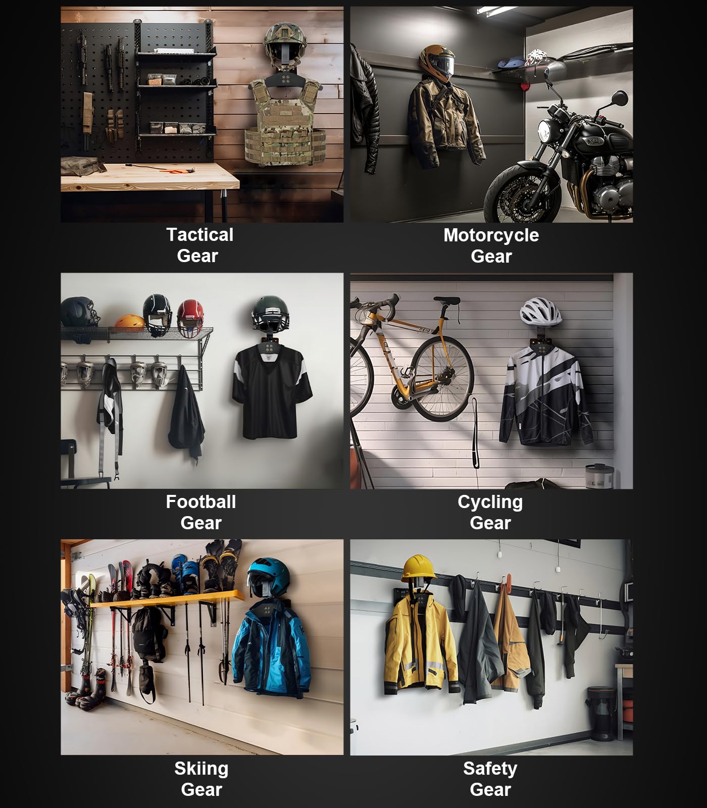 Motorcycle Helmet Holder Wall  - огляд і ціна Motorcycle Gear Display Rack