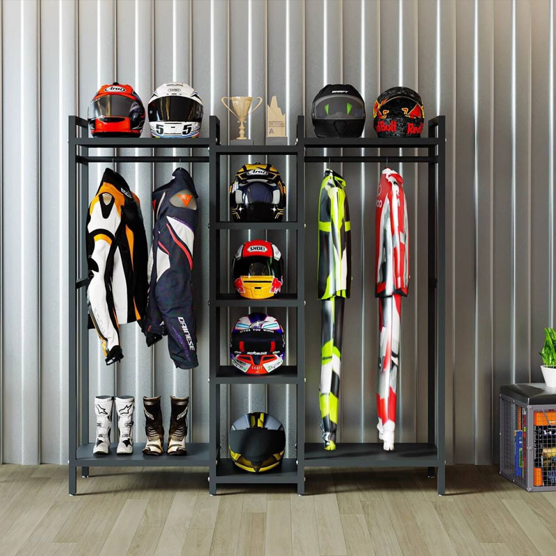 Helmet, cycling clothing rack, - огляд і ціна Motorcycle Gear Display Rack