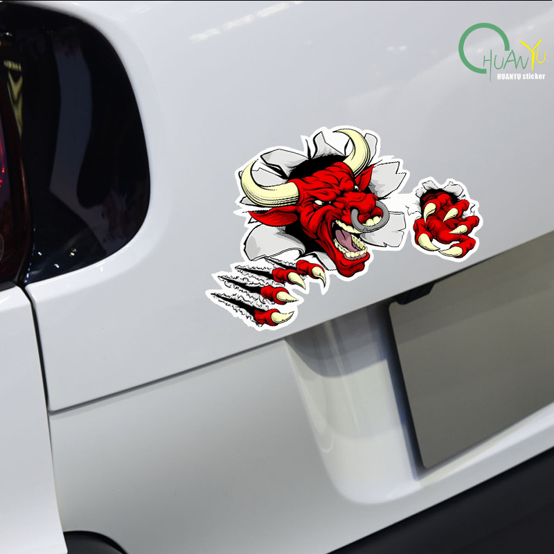 Red Angry Bull PVC Sticker Dec - огляд і ціна Motorcycle Gear Bundle