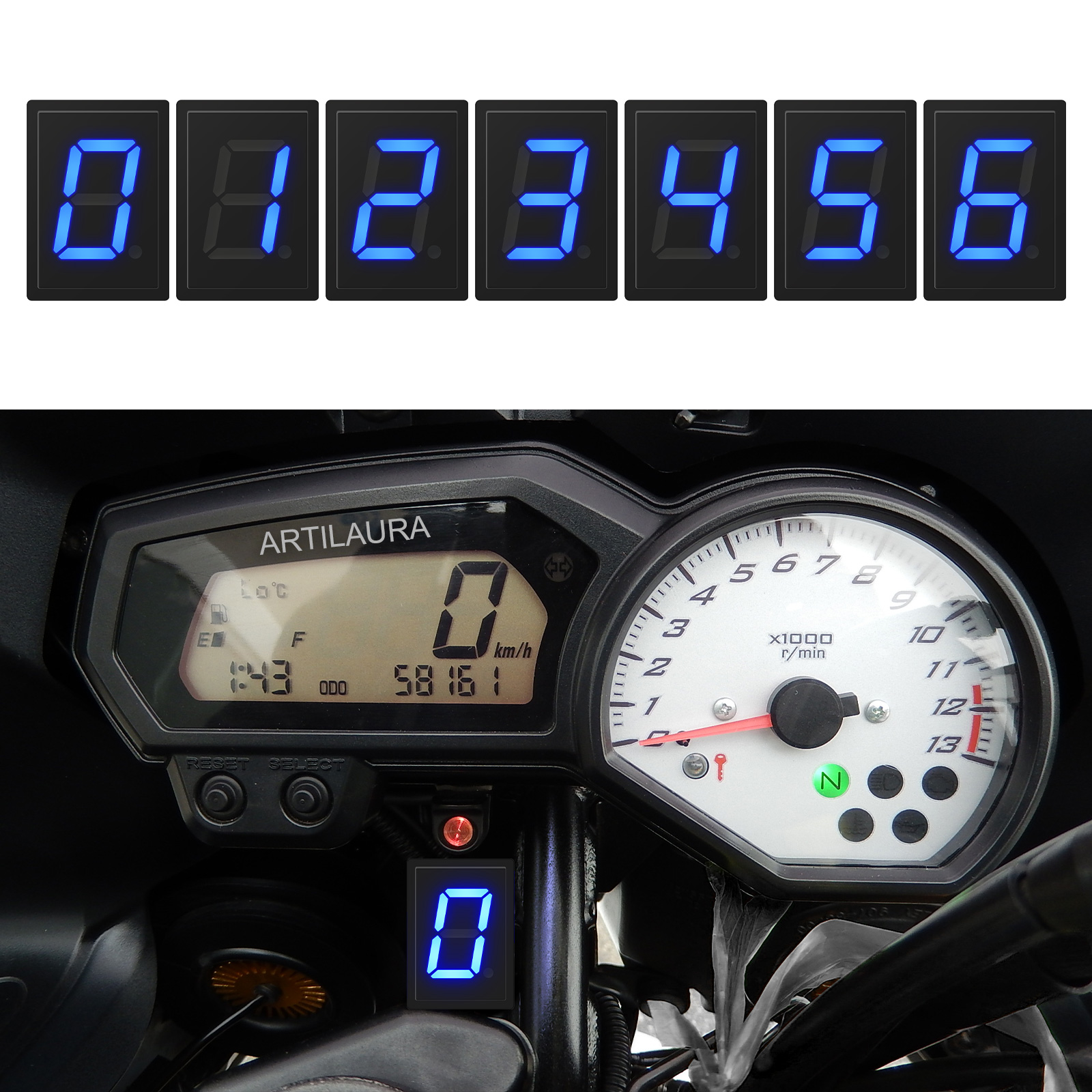 Super 6 Speed Display Universa - огляд і ціна Motorcycle Gear Blue