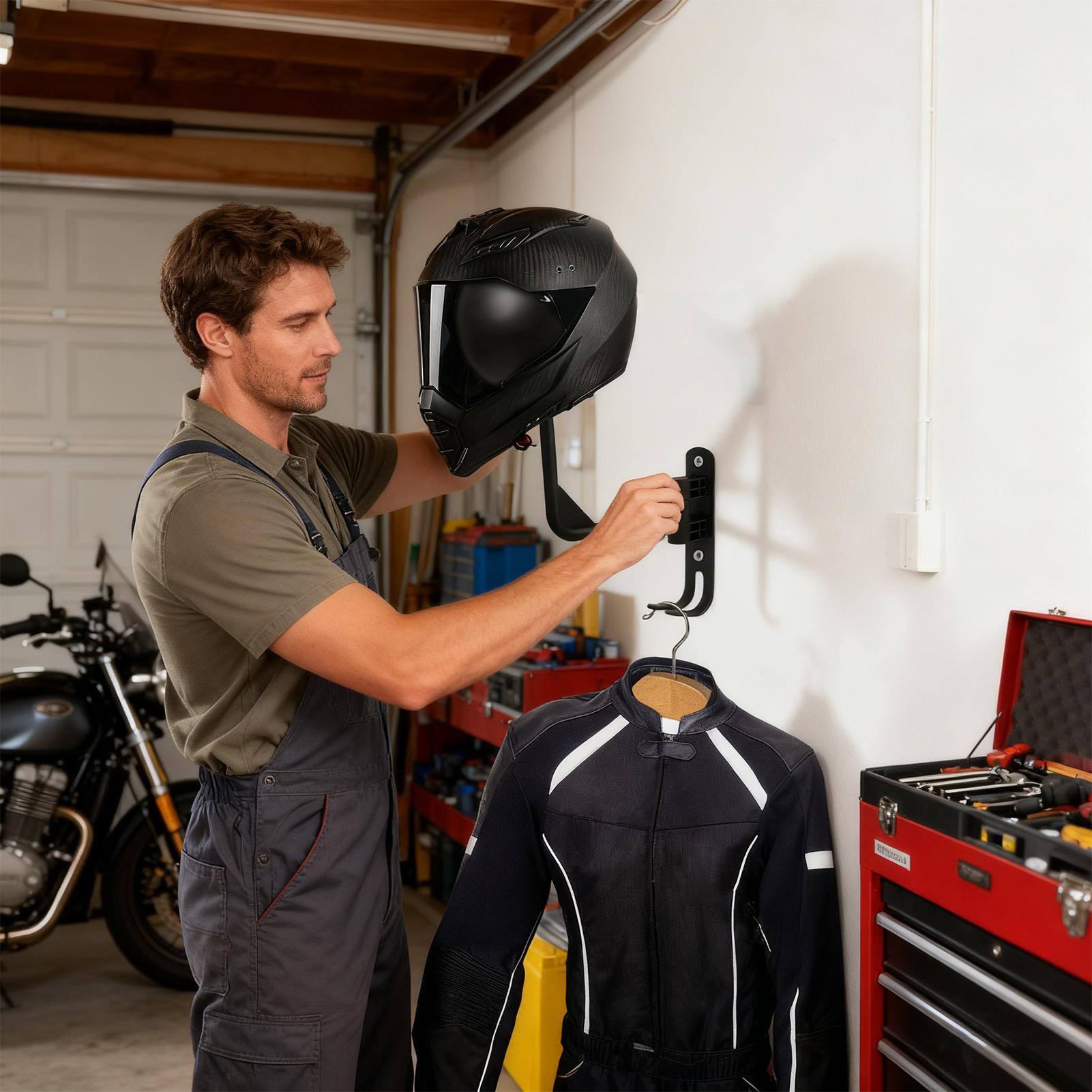 Helmet Organizer Wall Mounted  - огляд і ціна Motorcycle Gear Display Rack