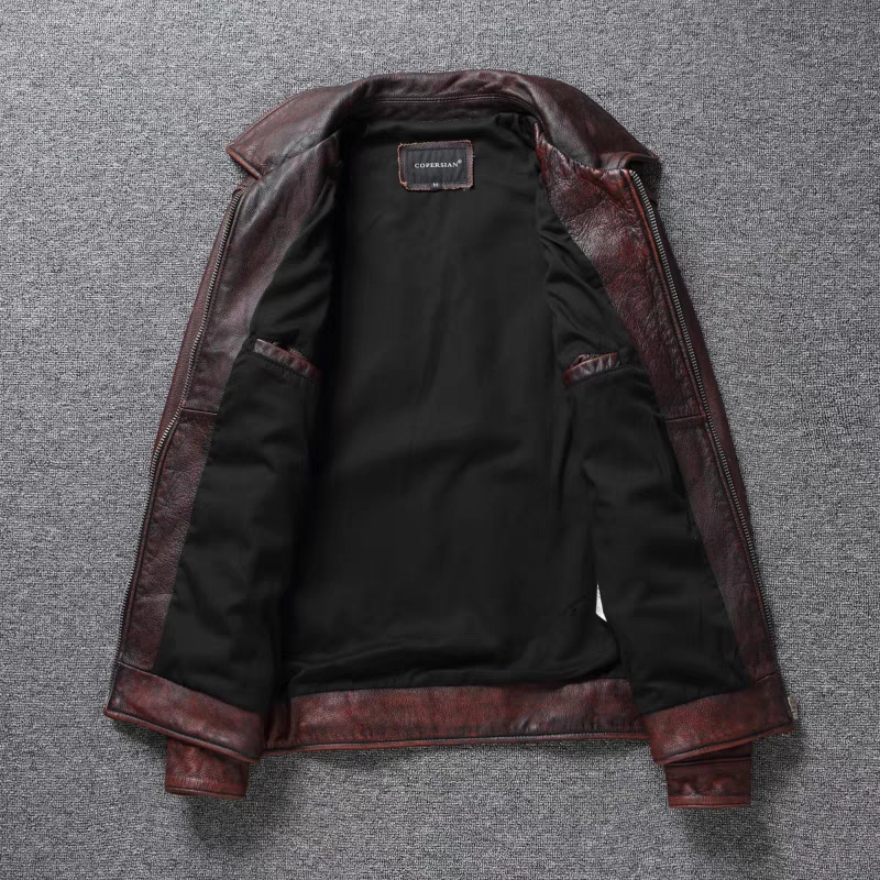 Retro Distressed Lapel First L - огляд і ціна Riding Jacket Leather
